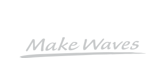 Yamaha logo with slogan Make Waves in white text on a black background.